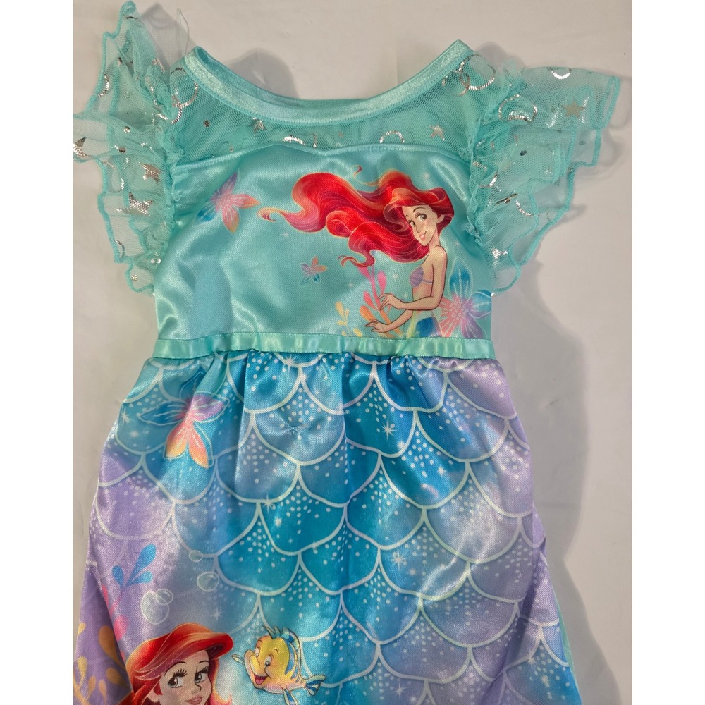 Disney Princess Ariel The Little Mermaid Nightgown Teal Purple 2T RN87652 NWOT - Picture 5 of 13